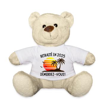 Retraité en 2025 – Démerdez-vous ! Soleil & Palmie - Nounours - blanc - Devant