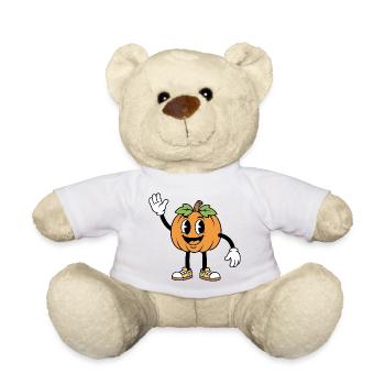 Halloween Pumpkin Cartoon - Teddy Bear - white - Front