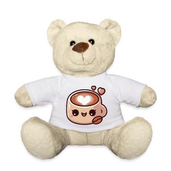 Cute cartoon heart latte mug - Teddy Bear - white - Front