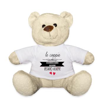 Hearts suspended in silhouette - Teddy Bear - white - Front