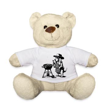 Funny Grill - Chien au design rétro avec chemise à bière - Nounours - blanc - Devant