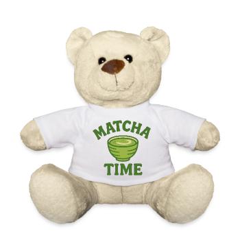 Matcha Time – Grüner Tee Lifestyle Shirt - Teddy - Weiß - Vorne