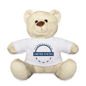 Pennsylvania United States Badge - Teddy Bear - white - Front