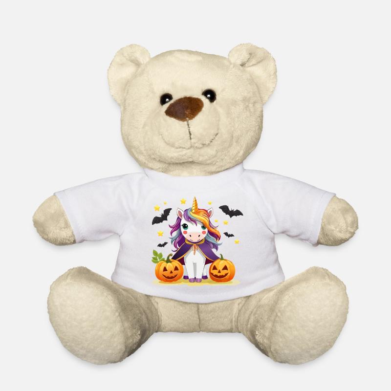 Halloween Einhorn mit Zaubercape - Teddy - Weiß