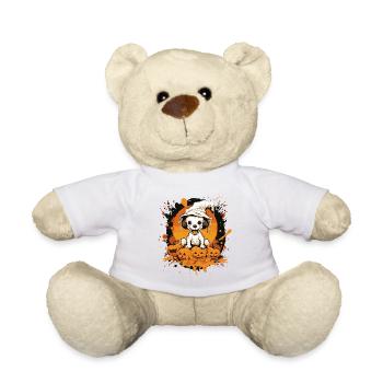 Kleiner Halloween-Puppy mit Kürbissen - Teddy - Weiß - Vorne