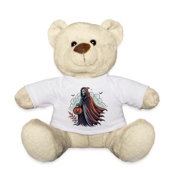 Faucheuse d'Halloween avec citrouille - Nounours - blanc - Devant