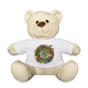 Couronne de fleurs tropicales avec des oiseaux - Nounours - blanc - Devant
