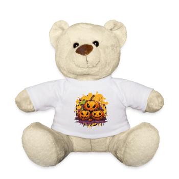 Kürbisbande Halloween Druck - Teddy - Weiß - Vorne