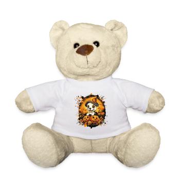 Cuddly Dog Halloween Pumpkin Magic - Teddy Bear - white - Front