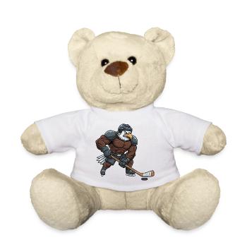 Starker Adler Eishockeyspieler mit Herrchen Cool - Teddy - Weiß - Vorne