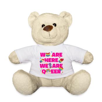 Queeres Pride Pinkes Statement - Teddy - Weiß - Vorne