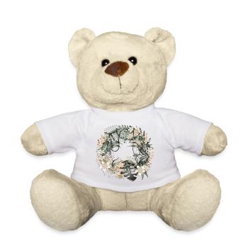 Exotischer Dschungelkranz mit tropischen Blättern - Teddy - Weiß - Vorne