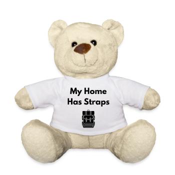 My Home Has Straps (Backpack) – Travel Shirt - Teddy - Weiß - Vorne