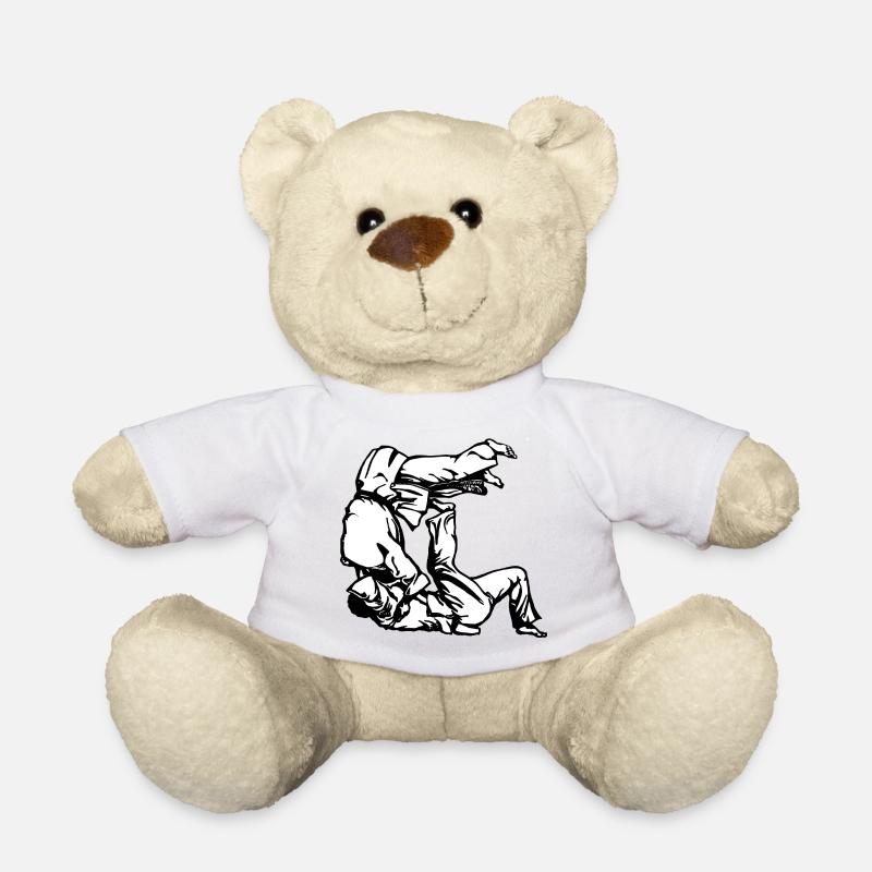 Judo Tomoe Nage Design mit Judokas - Teddy - Weiß