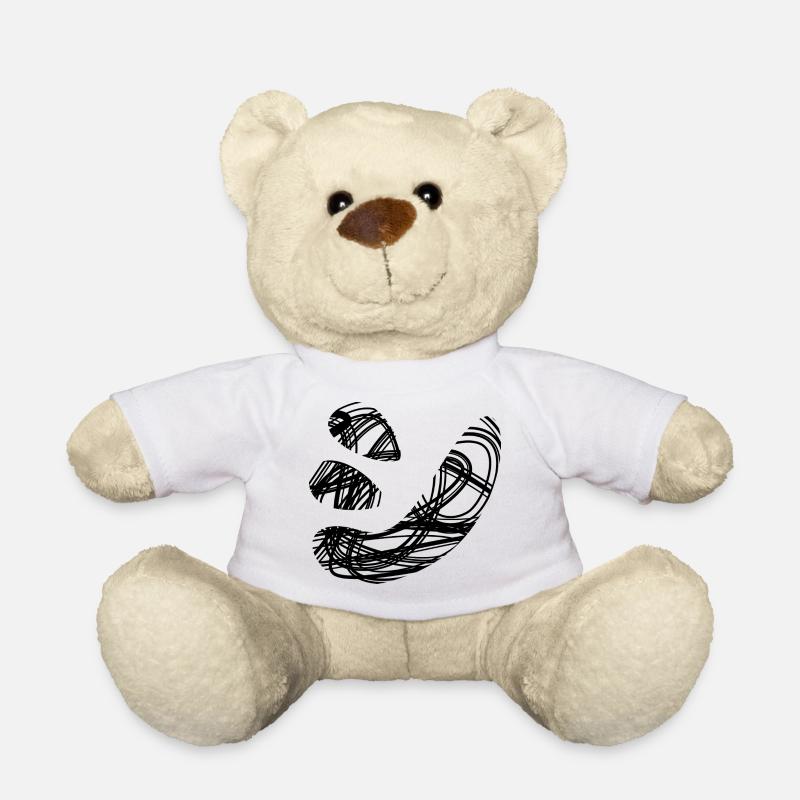 Japanese text 'シ' (shi) pattern - Teddy Bear - white