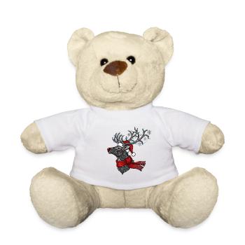 Cadeau de t-shirt de Noël de renne drôle - Nounours - blanc - Devant