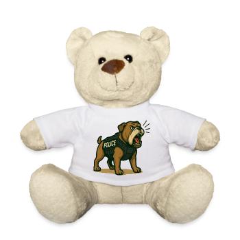 Police Bulldog Illustration - Teddy Bear - white - Front