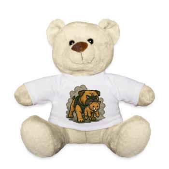 Wachhund- und Katzenduo - Teddy - Weiß - Vorne
