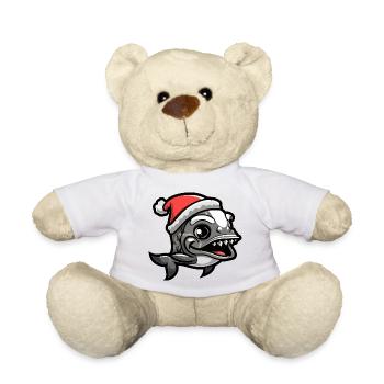 Noël de poisson piranha - Nounours - blanc - Devant