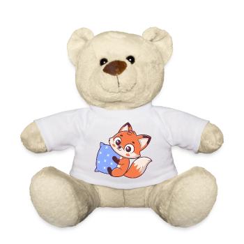 Renard câlin et étoile bleue - Nounours - blanc - Devant