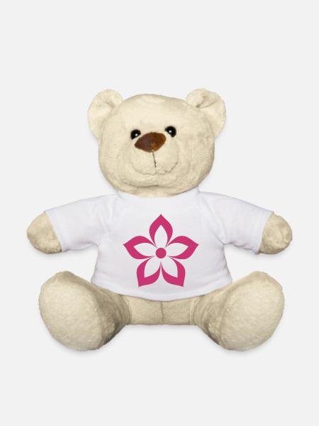 Blume magentafarben, pink - Teddy - Weiß