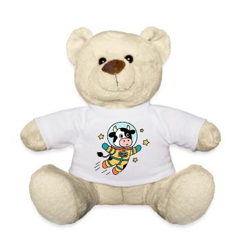 Kuh-Astronaut im All - Teddy - Weiß - Vorne