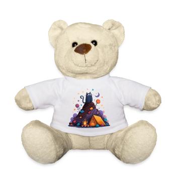 Cat camp at the volcano - Teddy Bear - white - Front