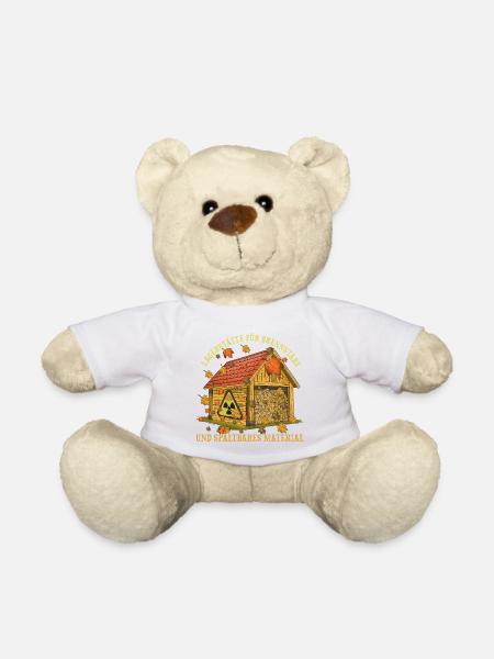 Herbstliches Brennstofflager Holzhaus - Teddy - Weiß
