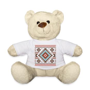 Native American Art - Teddy Bear - white - Front