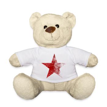 Roter Stern Used Look Kommunist Sowjetunion - Teddy - Weiß - Vorne