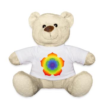 Regenbogenlotus-Mandala-Blüte - Teddy - Weiß - Vorne