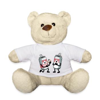 Mariage en canette de bière - T-shirt drôle - Nounours - blanc - Devant