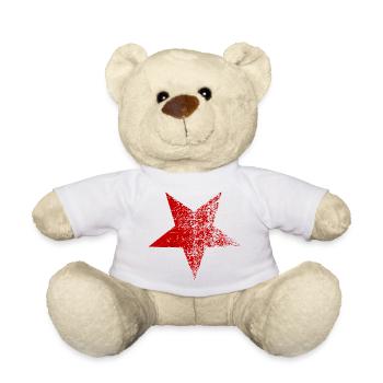 Vintage Star Red Star - Teddy Bear - white - Front