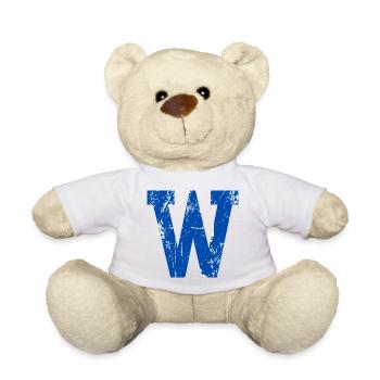 Lettre w sport rétro  - Nounours - blanc - Devant