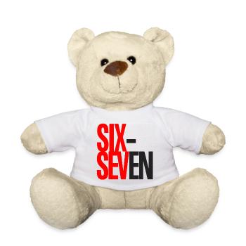 Sechs- und Sieben-Typografie-Logo - Teddy - Weiß - Vorne