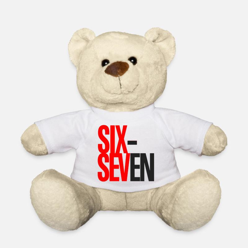 Sechs- und Sieben-Typografie-Logo - Teddy - Weiß
