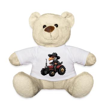 Harpy Bird Tractor Farmer - Teddy Bear - white - Front