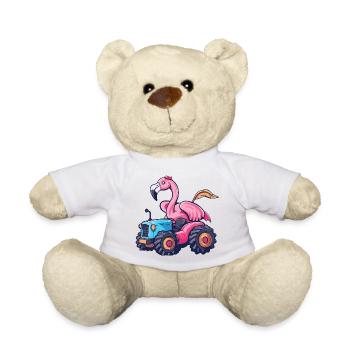 Flamingo Tractor Farmer - Nounours - blanc - Devant