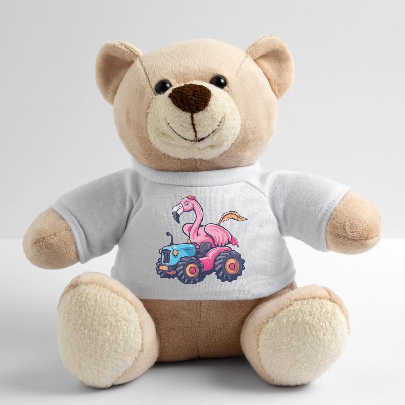 Flamingo Tractor Farmer Teddy Bear