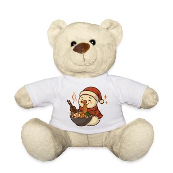 Snowman with noodles ramen kawaii snowman - Teddy Bear - white - Front