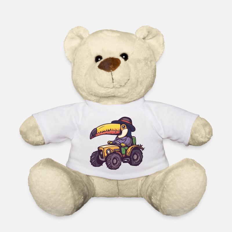 Tukan Vogel Traktor Farmer - Teddy - Weiß
