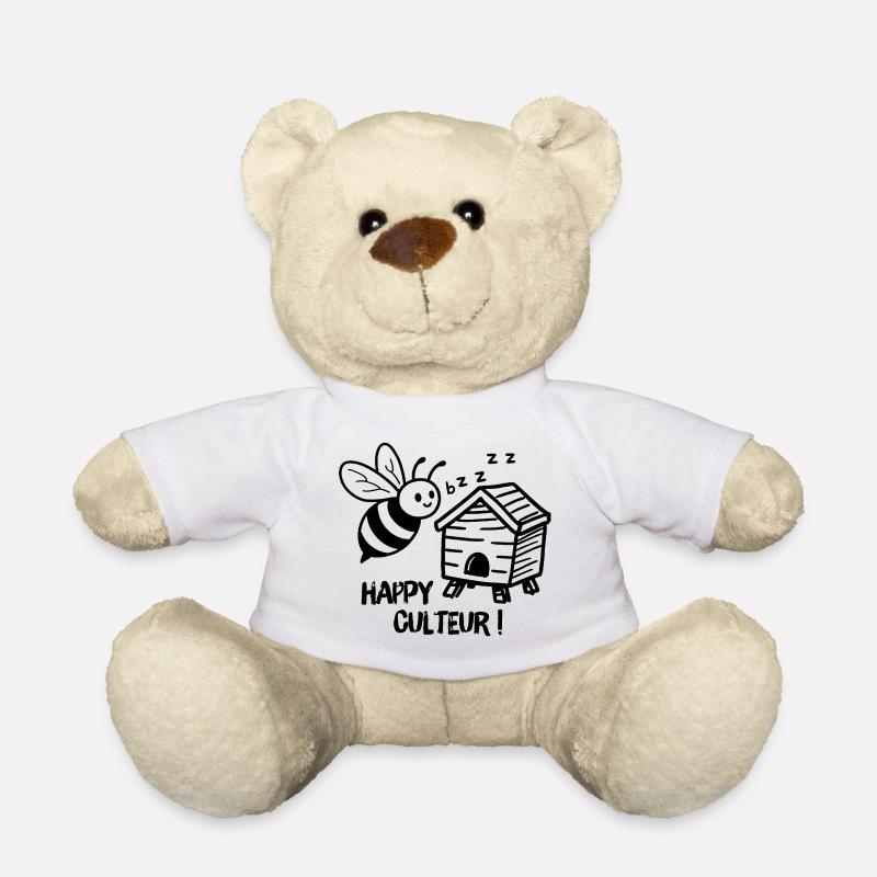 Beekeeper, Happy Grower Bee with a Beehive - Teddy Bear - white