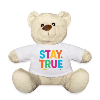 Stay True Colorful Typography - Teddy Bear - white - Front