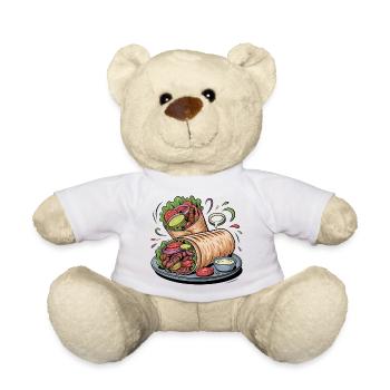 Colorful Vegetable Wrap Art - Teddy Bear - white - Front
