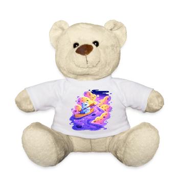 Panda Bootsfahrt im Lila Strudel - Teddy - Weiß - Vorne