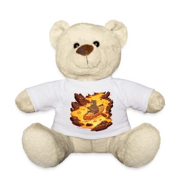 Lava bear in canoe full of cookies - Teddy Bear - white - Front