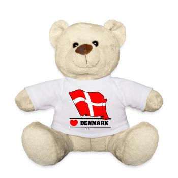 DENMARK – Flag with Heart - Teddy Bear - white - Front