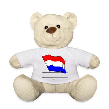 Netherlands Flag – Name Space - Teddy Bear - white - Front