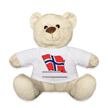 Norway Flag – Name Space - Teddy Bear - white - Front