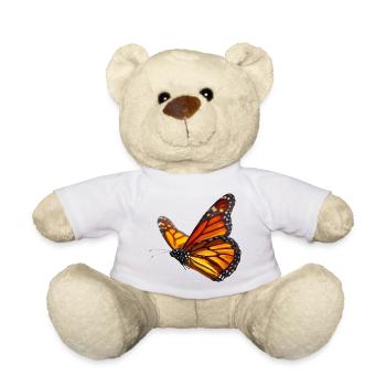 Papillon monarque en vol Design de la nature - Nounours - blanc - Devant